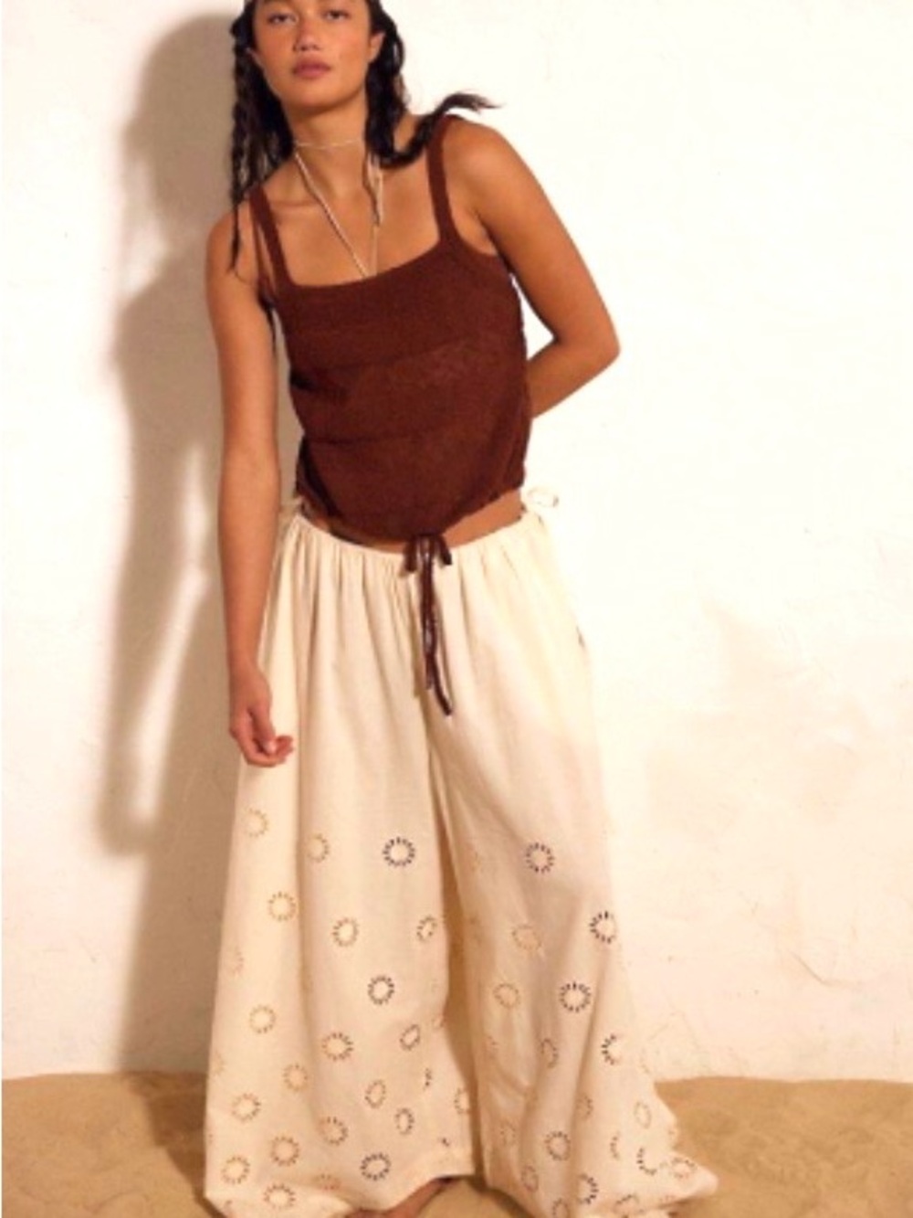 Free People by the beach Brown sweater Tank